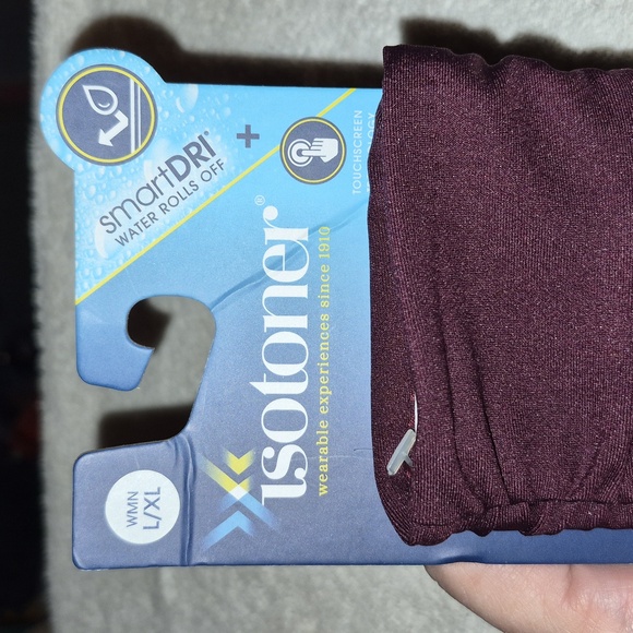 Isotoner Plum Women's Lined Spandex Touchscreen Gloves - Picture 2 of 6